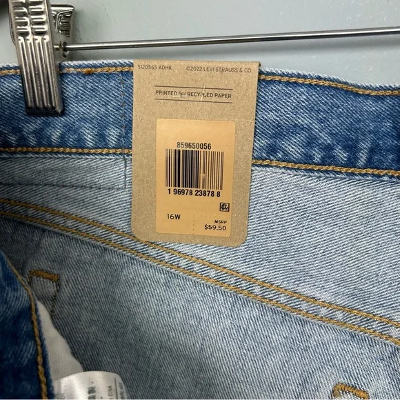 Levi’s 501 150 anniv high rise women’s denim  patch heart size 16W button fly - Picture 11 of 16